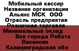 Мобильный кассир › Название организации ­ Альянс-МСК, ООО › Отрасль предприятия ­ Розничная торговля › Минимальный оклад ­ 30 000 - Все города Работа » Вакансии   . Калининградская обл.,Приморск г.